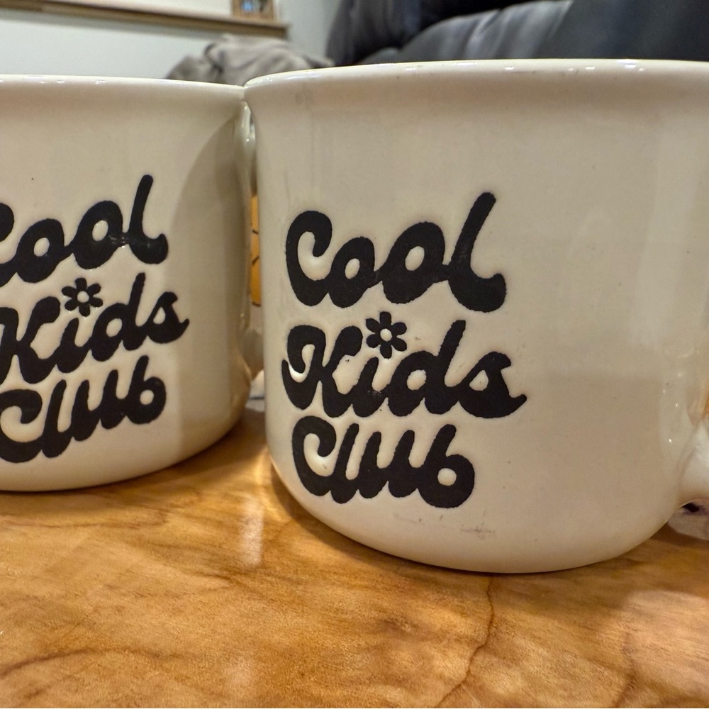 NWOT Cool Kids Club Ceramic Set of 2 Mini Mugs by Sunday Morning Ceramics - Picture 4 of 7